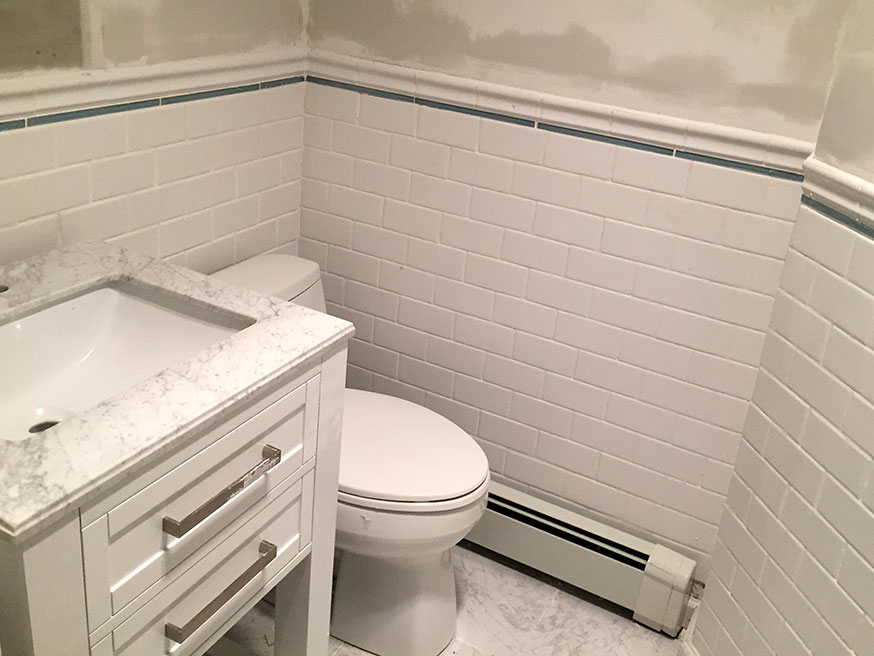 Bathroom remodeling vanity added