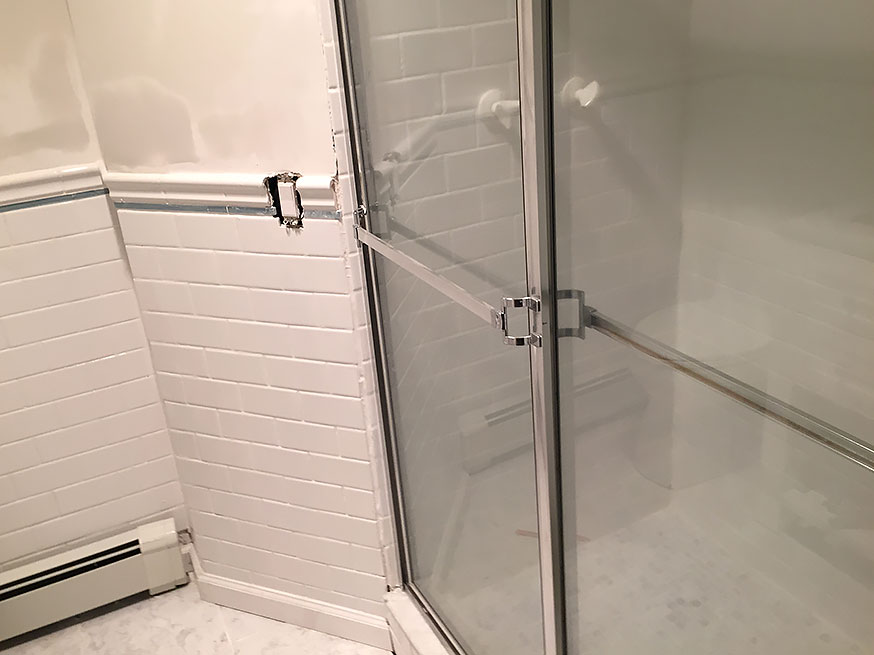 Bathroom remodeling shower door install