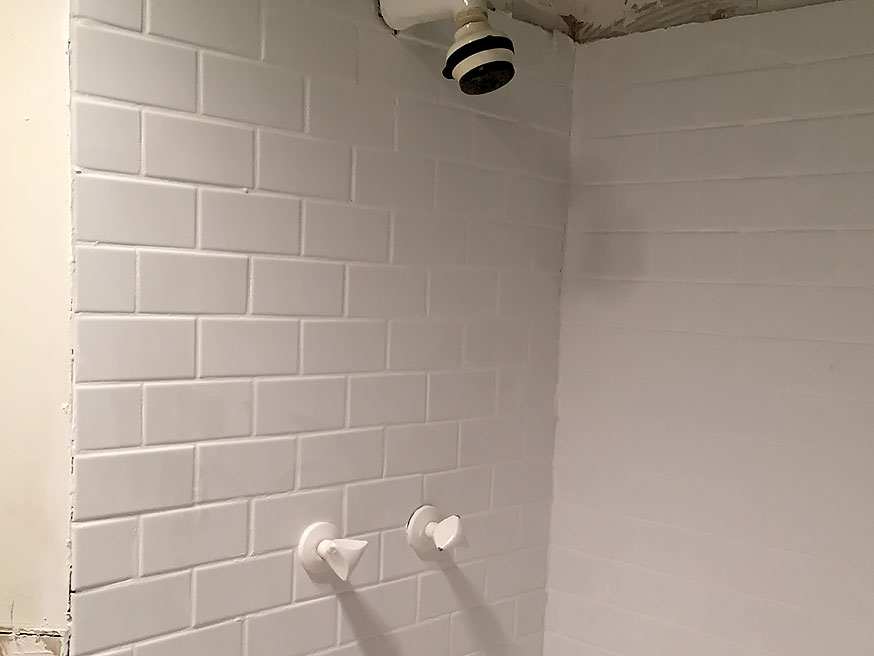 shower renovation finished wall tile