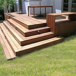 Custom built wood steps