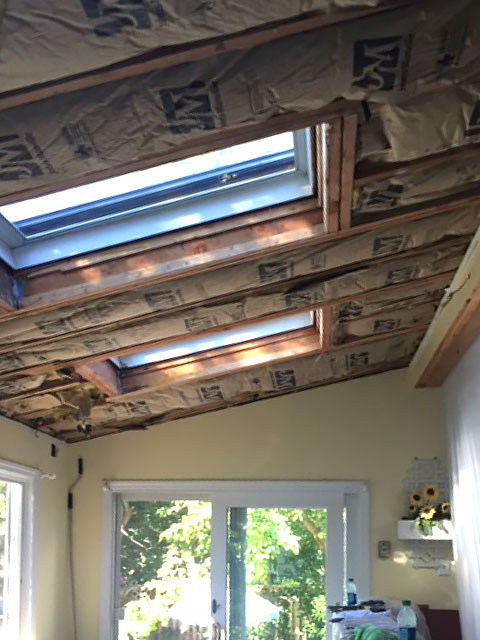 Ceiling insulation installed