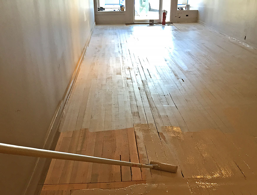 Floor being painted