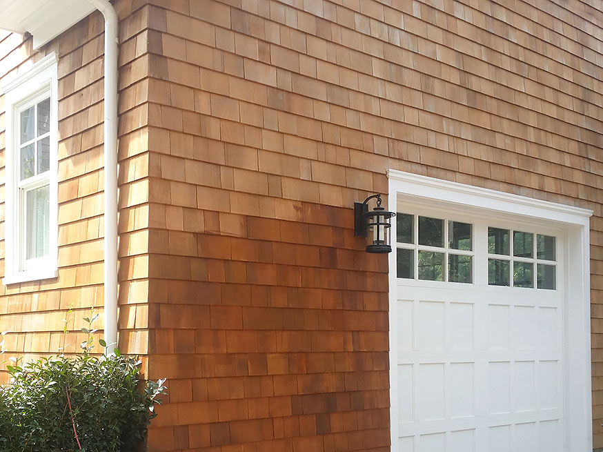 Cedar shingles sanded and stained