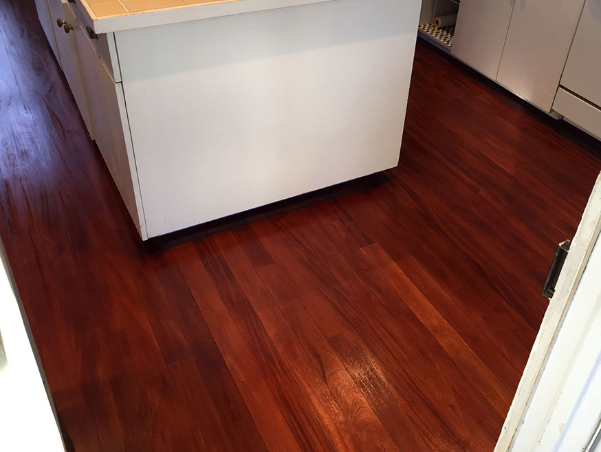 hardwood floor installed in kitchen