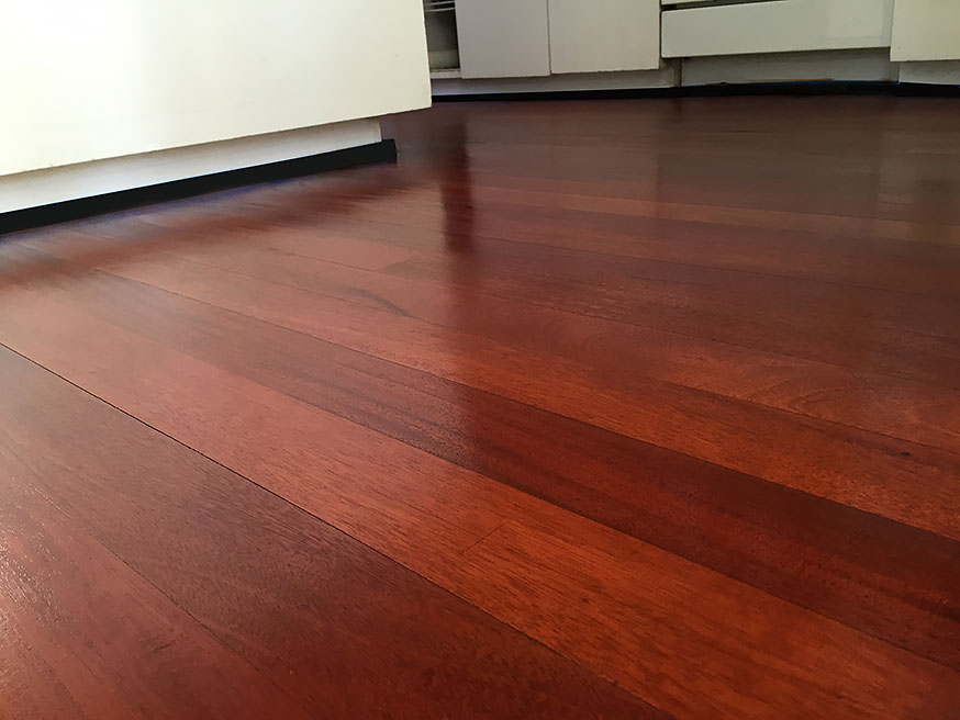 hardwood floor installed in kitchen