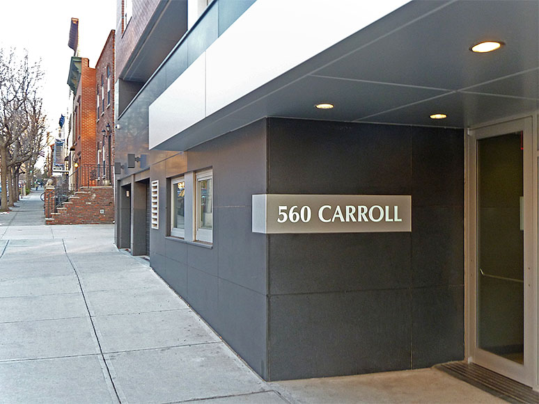 commercial building entranceway showing masonry work