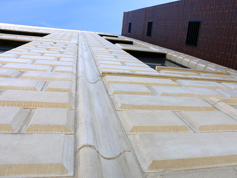 detail masonry work on building