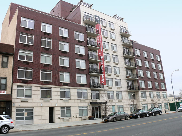 commercial building with stone masonry work