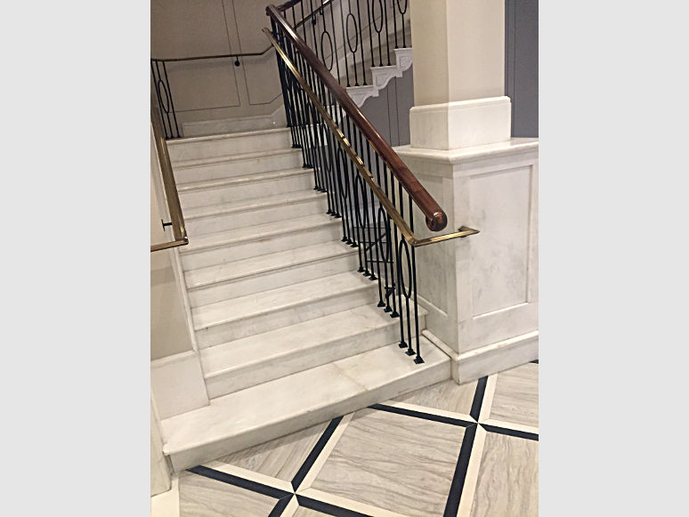 marble stairs and floor