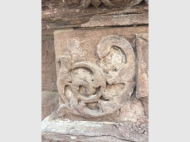 damaged ornamental stonework