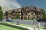 Architectural 3d graphic rendering of multifamily building