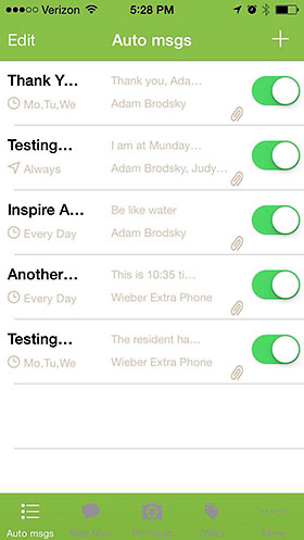 communicavi app auto messages screen