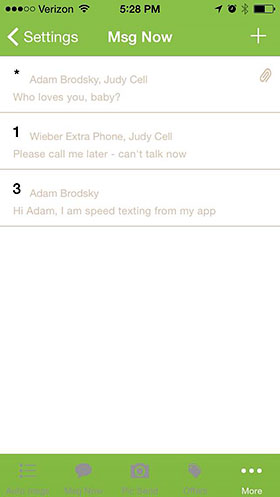 communicavi app message now settings